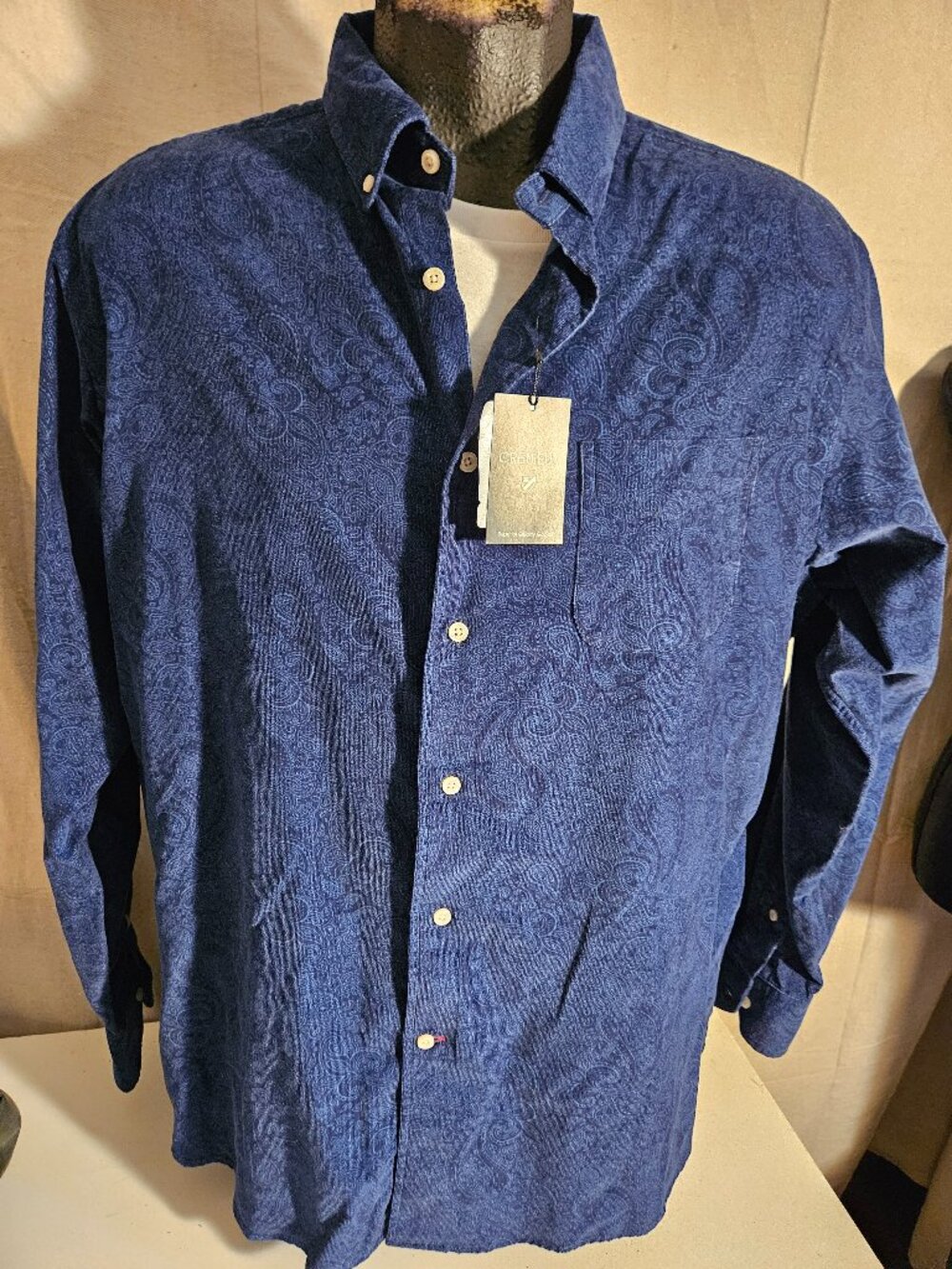 Beautiful Dark Blue Men's L/S Shirt from Daniel Cremieux Size XL NEW with tag